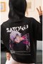 Gojo Satoru Jujutsu Kaisen Anime Back Printed Unisex Oversize Combed Cotton Hoodie - 3
