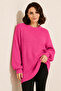 Self-Patterned Knitwear Tunic R4444 Fuchsia