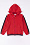 Girl's Striped Detailed Zippered Hooded Sweatshirt - 2