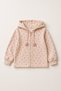 Star Patterned Hooded Zipper Sweatshirt