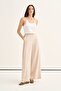 Women's Draped Pleated Detailed Trousers Beige