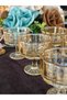 6 Pieces Crystal Glass Gold Color Multi-Purpose Presentation Bowl with Stand 250ml - 6