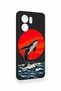 Oppo Reno 13F Compatible Red Sun Whale Pattern Silicone Case - 4