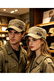 Men Women Distressed Patrol Castro Hat Flat Top Breathable Summer Sun Hat Cotton - 4