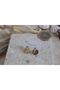 Colorful Stone Steel Earrings / White - 4