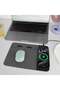 3-in-1 Wireless Charging Mouse Pad with Mobile Stand – Fast Qi Charging Station, Non-Slip Desk Mat, Phone Holder, Office Desk Accessory for iPhone, Samsung & Qi-Enabled Devices (Black) - 2