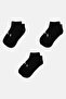 Kids Boy 3 Pairs Brand Logo Ankle Socks, Black - 3