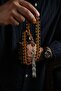 Şahin Ağa Series Metal Design Large Size Crimped Amber Prayer Beads - 2
