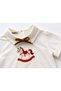 Handmade 100% Cotton Fabric Rocking Horse Embroidered Baby Shirt - 3