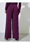 Purple Wide Leg Pants with Side Pocket - 4