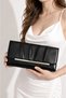 Women's Pleated Portfolio Evening Dress Bag Stylish Handbag with Metal Accessories