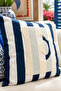 Punch Embroidered Throw Pillow Cover - 43*43 cm - Navy Blue Letter E - Pnk001 - 2
