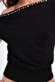 Asymmetrical Cut Studded T-Shirt P0994 - 3