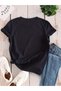 Women's Navy Blue Perfectly Printed Oversize T-Shirt - 2