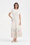 Women's 100% Cotton T-Shirt with Bead Embroidery Detail on the Front - 2