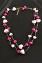 Heart Bead Double Necklace - White