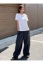 Women's White Minimal Heart Printed Oversize T-Shirt - 4