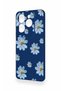 Infinix Hot 40 Pro Compatible Blue Daisy Patterned Silicone Case - 3