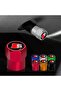 Audi S Logo Aluminum Coating 4 Pieces Valve Cover (Black-Red) - 4