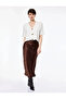 Balık Form Slim Fit Textured Satin Midi Skirt - 2