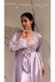 6 Piece Satin Waist Lace Dowry Suit Short Nightgown Dressing Gown Pajama Set |   Shorts Set Nightgown Pajama Set - 5