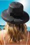 Women's French Style Elegant Ribbon Back Bow Detailed Straw Summer Hat - 8