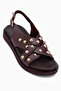 Lucina Burgundy Cross-Strapped Women's Sandals