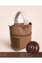Flower Bucket Pocket Handbag – Taupe - 2