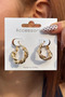 Gold Color Twist Hoop Women's Earrings - 2