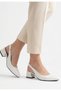 Evia White Skin Heeled Shoes - 2