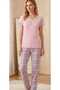 Marilyn Short Sleeve Women's Pajama Set Pink - 2