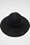 Women's Black Natural Straw Fedora Hat |   Stylish Model Suitable for Summer Beach Use - 3