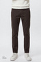 Men's Brown Cotton Slim Fit Slim-Fit Side Pocket Dobby Stretch Casual Trousers - 2
