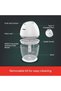 Rechargeable Multifunctional Food Chopper 3-in-1 Mincer, Mixer & Garlic Peeler with Stainless Steel Bowl & 2 Speed Control 450 ml 30 W SF6814FP White and Black - 5