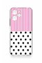 Redmi 12 Compatible Pink Striped Polka Dot Patterned Silicone Case - 2