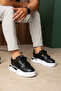 Zrc2617 - Premium High Quality 5.5 cm Thick Sole Men's Sneaker Black White - 4