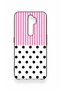 Oppo A5 2020 Compatible Pink Striped Polka Dot Patterned Silicone Case - 2