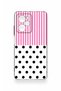 Poco X5 Pro Compatible Pink Striped Polka Dot Patterned Silicone Case - 3
