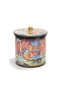 Nocolor-A614942C Patterned Metal Round Storage Container, 17.5 Cm, Decorative Box, 1 Piece - 4