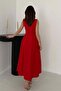 Women's Mustard Halter Neck Flared Dress - 5