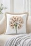 Minimal Design Fringed Throw Pillow Cover with Watercolor Dandelion Flower Motif - Modern Decorative Pillow