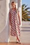 Red-White-Black V-Neck Low Sleeve Casual Viscose Woven Dress 120 63 - 7