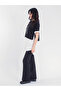 Leather Tie Detail T-Shirt & High-Waisted Spanish Flare Pants Two-Piece Set - 2