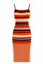 Orange Strappy Slim Knit Dress - 1629 - 2