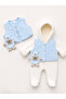 Baby Boy Hooded Wellsoft Jumpsuit and Quilted Vest Set