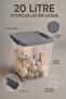 4-Piece Deep Toy Organizer - Baby Room Organizer with Locking Lid Storage Box 20Lt Gray - 3
