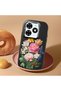 Infinix Hot 40I Compatible Case Camera Protective Black Silicone Couple Phone Case with Floral Pattern - 2