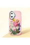 Poco F7 Compatible Case Camera Protector Pink Silicone Couple Phone Case with Floral Pattern