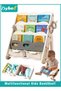 Kids BookShelf Organiser, Children's Book shelf with 2 Baby Toy Storage Racks, PP Cartoon Book Racks - Storage Organizer Set