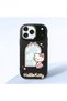 iPhone 17/18 Pro Max Compatible Case with Camera Protector Black Silicone Couple Phone Case with Kitty Pattern